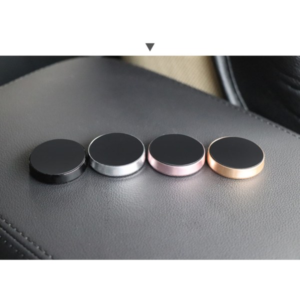 Magnetic Gear Biltelefon Hållare Dashboard 360 Rotation med Monteringsplatta Rund Silver