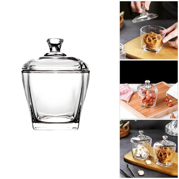 Elegant Klar Glasburk för Torrfoder Utrymmesbesparande Viktigt för Hemmakök