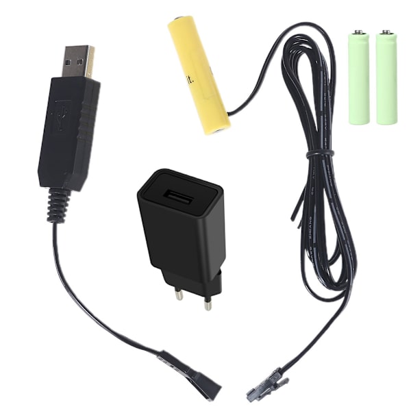Avtagbar 1-4 st AAA-batterieliminator + 2A USB power för LED-ljusklockradioleksaker Fläktsensor tandborste