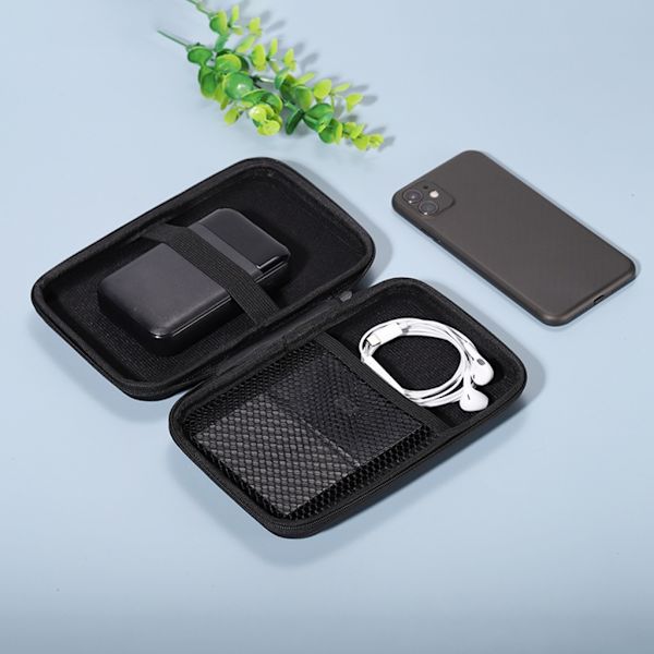 Liten case Case med inre Mesh Pocket Hörlurar Bärpåsar