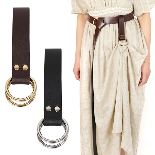 O Spänne Svärd Bälte Hållare Båge Larp Rekvisita Rapirer Holster Läder Loop Black