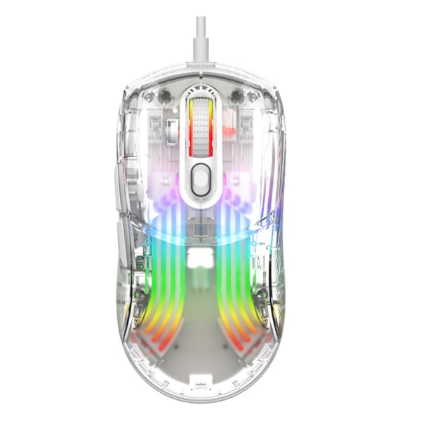 XYH10 Wired Mouse Gamer RGB Light Justerbar Transparent Game Mouse 6-girs 7200DPI for jenter stasjonær bærbar datamaskin