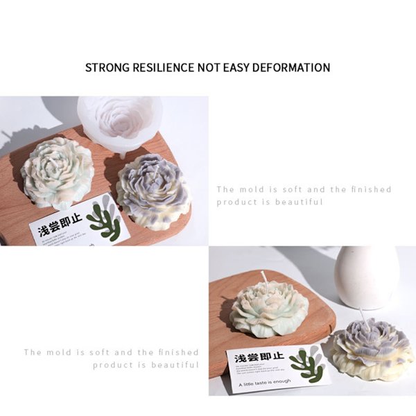 3D Rose Silikon Lysform Lyslaging Blomst Lysform Diffuser