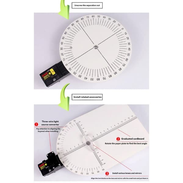 Plast Lys Reflektion Brydning Demonstrationsapparat til Hjemmeundervisning