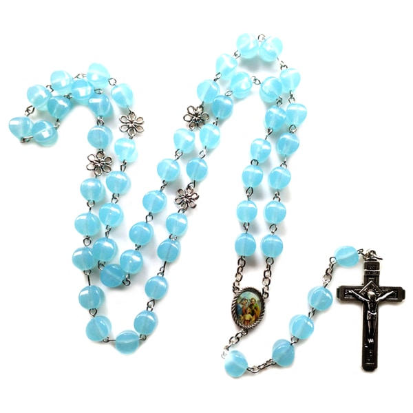 10 mm Rosenkrans pärlor självlysande halsband med Jesus Crucifix för korshängande halsband Glow in Dark Religiösa smycken för män kvinnor