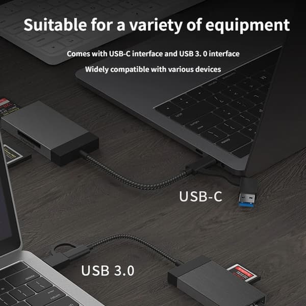 Multifunksjonell Cfe B-kortleser USB 3.1 for rask filoverføring