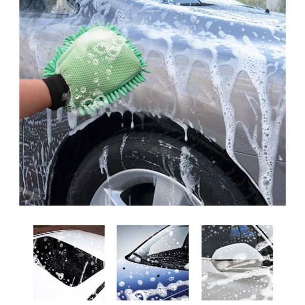 Biltvättvantar & fungerar som biltvättsvamp, mikrofibertvättvantar repfrigör, absorberande mikrofibervantar för bil Blue