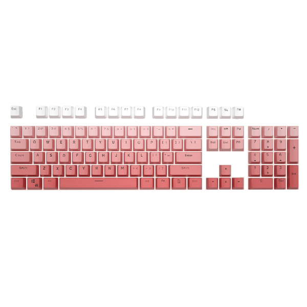 104 taster RGB- Tastaturhætter PBT Double-Shot Translucent Keycap Gradient Pink Til mekaniske MX-switches Keyboard Keycaps Sæt