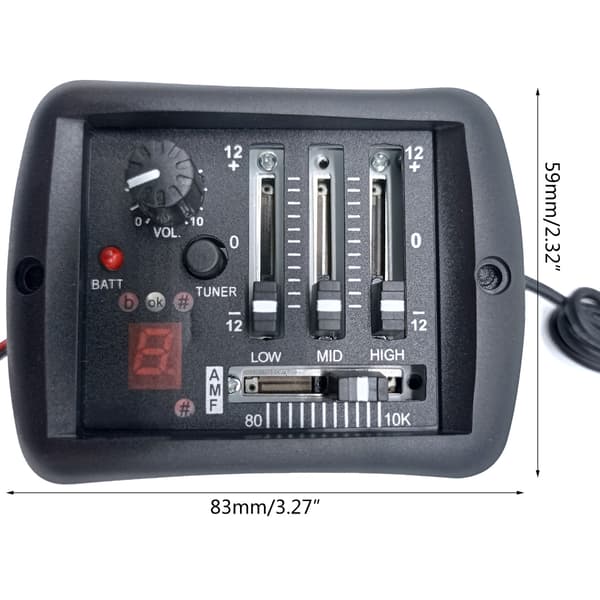 Elektrisk akustisk 3-bands gitarr pickup förförstärkare tuner piezo pickup kit