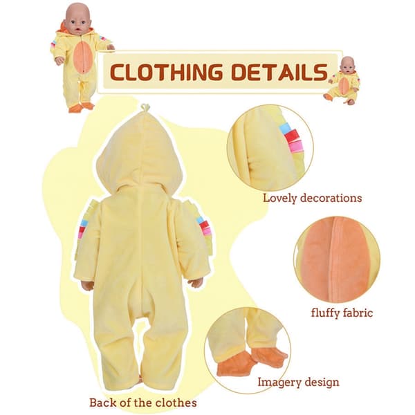 43 cm docka overaller romper anka tema docka kostym lätt att bära docka jumpsuits