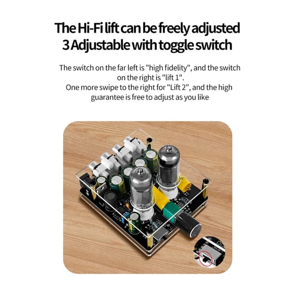 Kompakt HiFi Rør Preamp Buffer Høyttaler 6K4 Rørforforsterker Forsterker