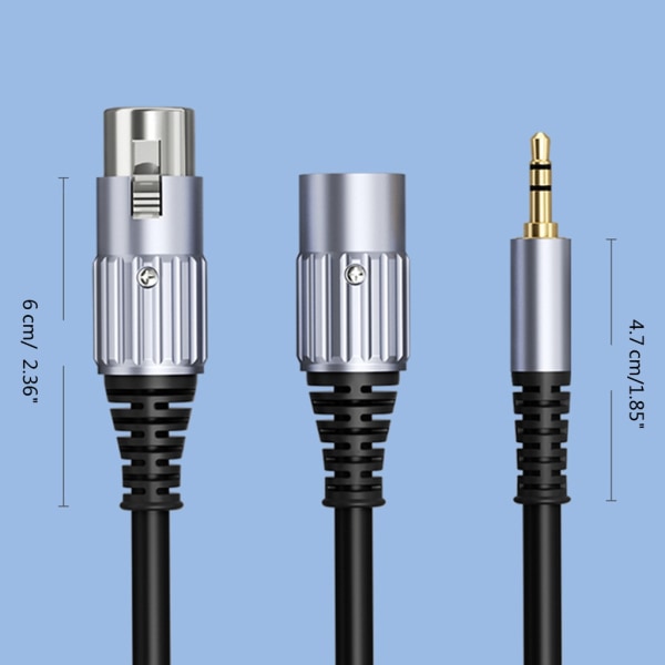 XLR Förlängningskabel Mikrofonanslutning Trådledning Hane Hona XLR till 3,5 mm port för ljudkonsolförstärkarhögtalare null - A 3m