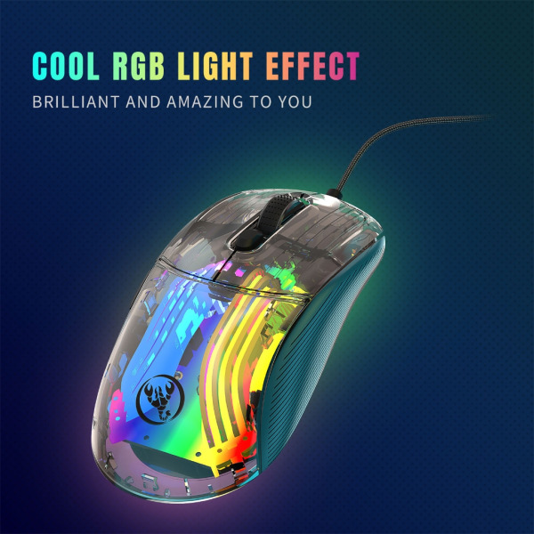 RGB LED-spelmus med 7 programmerbara knappar Optisk Ergonomisk mus med sladd