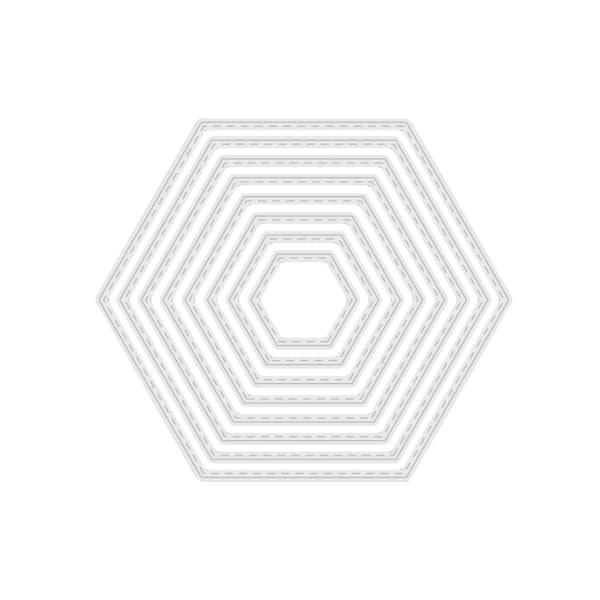 Nested Hexagon Metall Skjære Die Utsøkt Ramme Die Cuts Embossing Mal