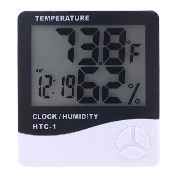 Mini Digital LCD Temperatur Luftfugtighed Meter Ur Indendørs Hygrometer Termometer
