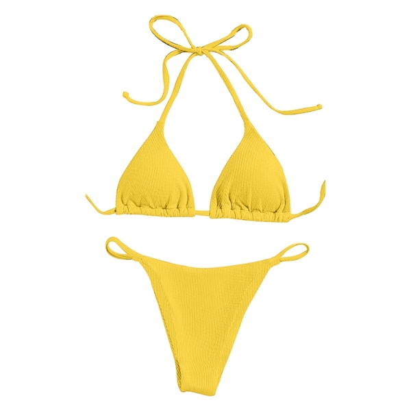 Naisten uima-asut String-bikinit Yläosa ja Sivusäädettävä Alaosa Light blue L