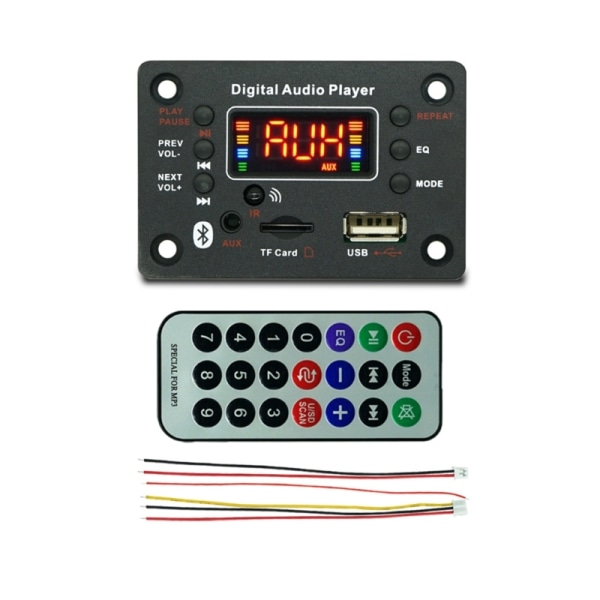 Trådlös WMA WAV FLAC Dekoderkort Stereosmodul Radio MP3-spelare Färgskärm