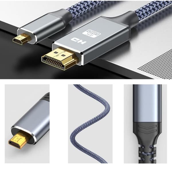 100cm Nylonflätad Anslutningskabel Videokabel