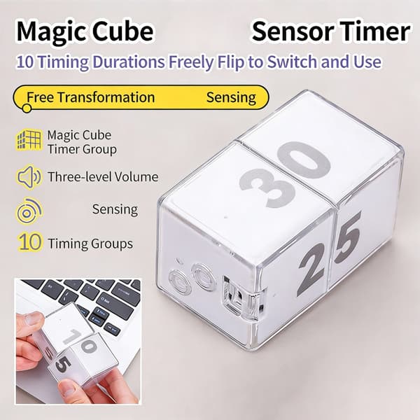 Flipping Cubes Timer Gravities Sensors Nøyaktig Tidsmåling Oppladbar Timer Påminnelse