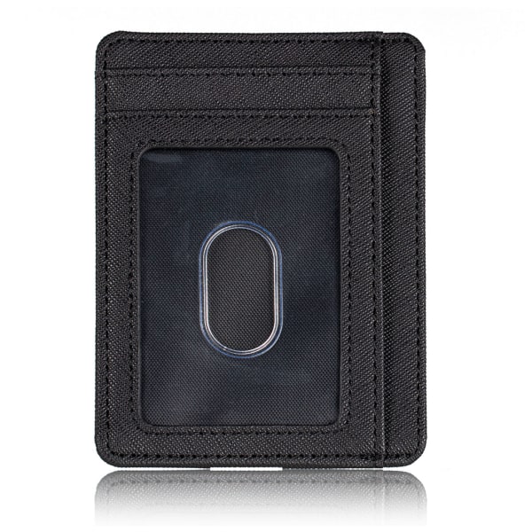 Slank frontlomme lommebok kredittkortholder RFID-blokkering Holder opptil 8 kort Cross Pattern Black