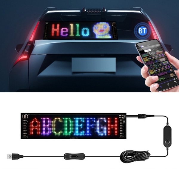 Flexibel LED-pixelpanelsskärm Rullande text med Bluetooth-kompatibel anslutning Passar för anpassade meddelanden 12x47cm