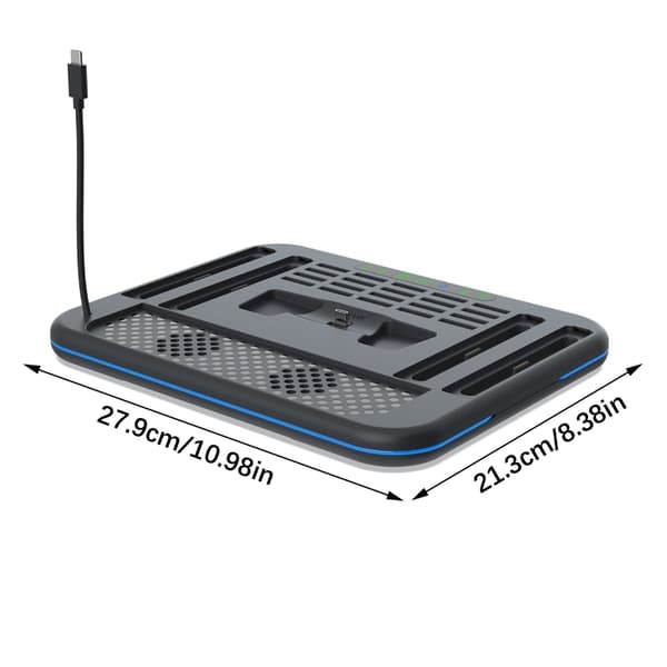 Universell ladestasjon med kjølevifte ABS for Gaming Switch2/1/