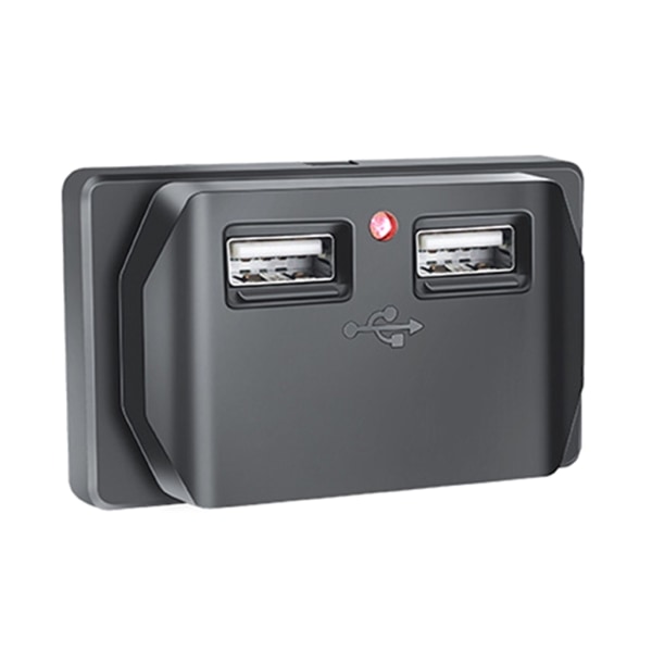 12V USB uttag Dubbel USB billaddare Uttag Power med cap, panelmonterad 2 portar 12V 24V för bilbuss ATV husbilar