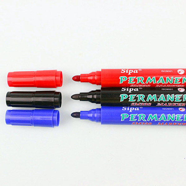 Permanent Marker Pen Black Markers Pennor Snabbtorkande Smidig för Doodling Markering Blue
