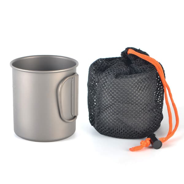 Te Kopp Camping Picknick Titankopp Hemmakontor Utomhus Camping Vandring Kaffe