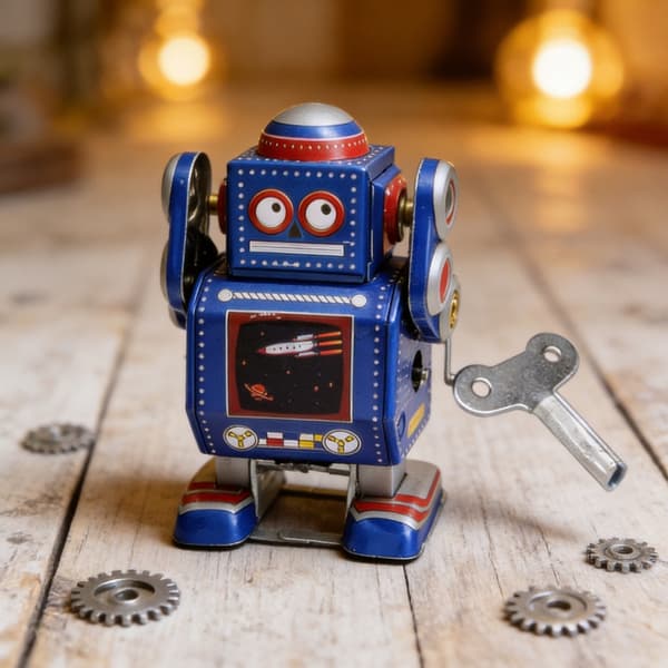 Retro Robot Gående Plåtleksak Unikt Samlarobjekt För Heminredning