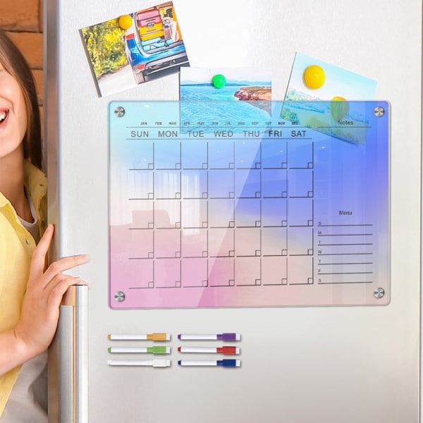 Magnetisk kalender Whiteboard Kylskåp Veckomånadsplanerare Kalender för kök Inköpslista Att göra-lista null - HCTYU383 large
