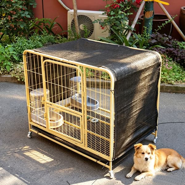 Kennel Skyggenet med Sort Solskærm til Udendørs Solafskærmning