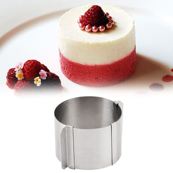 Rustfrit stål, rund formet mousse justerbar ring, rund formet kage ring