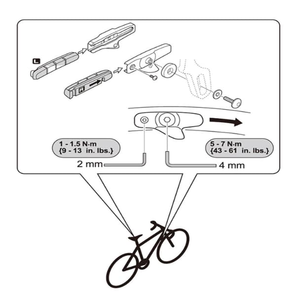 Professionel cykelbremseklods V-formet bremseklods B