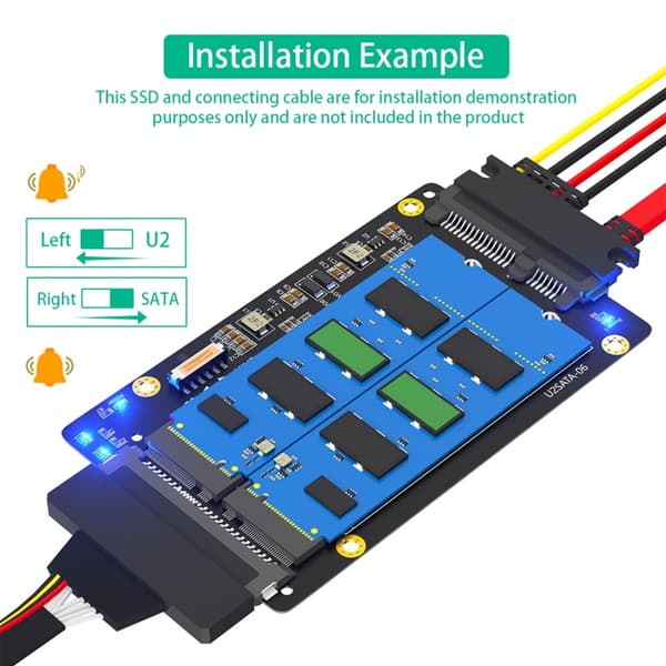 SSDs Kabinet 2 i 1 M.2 NVME PCIE NGFF SSD'er til SFF-8639 Adapter M.2 SSD'er