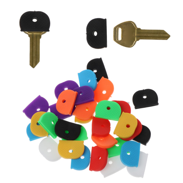Bärbar för nyckelkapslar 32 stycken/ set för nyckelidentifierare Tagskydd Taggar Etikett-ID Silikonkodning Flerfärgad för Key Cove