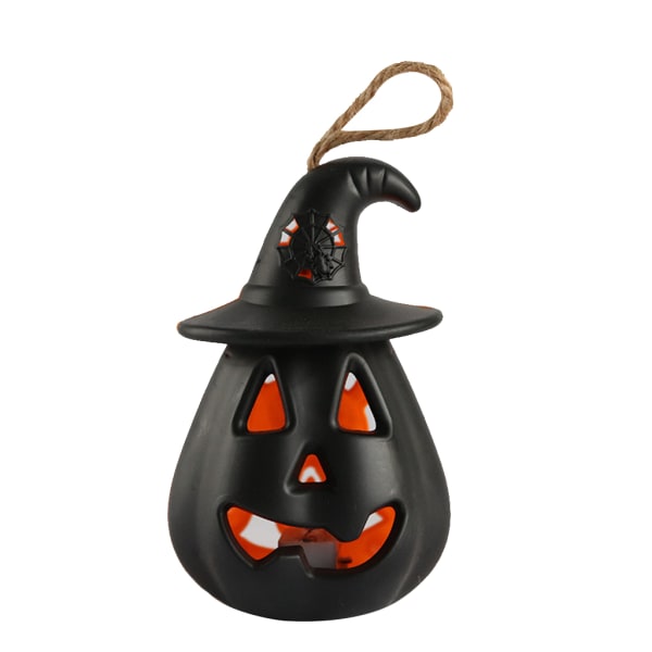 Pumpkin Lantern Resin LED kallo kynttilälamppu Kannettava kauhukoristelu sisätiloihin ulkojuhliin kummitustalon koristeena