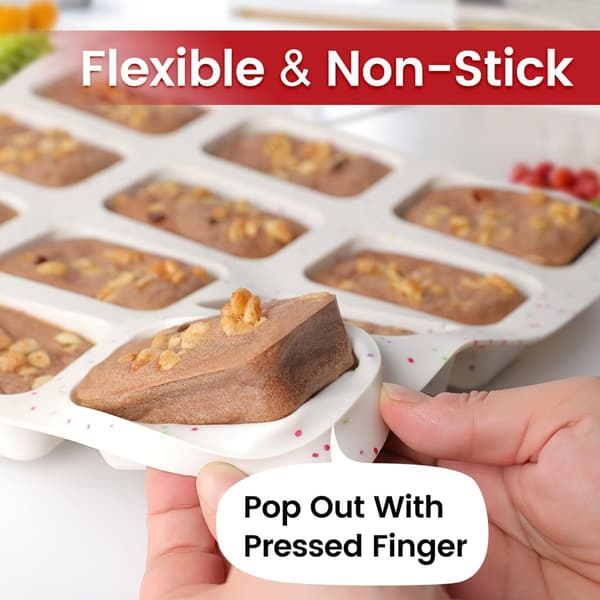 Profesjonell silikonform for cupcakes, 6 kopper, non-stick bakebrett