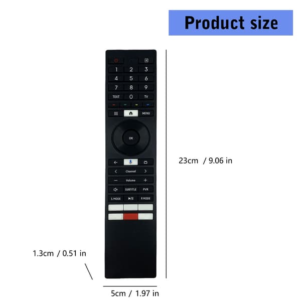 Fjernkontroller for ERF3U98T TV-er Utvidet rekkevidde Ergonomisk
