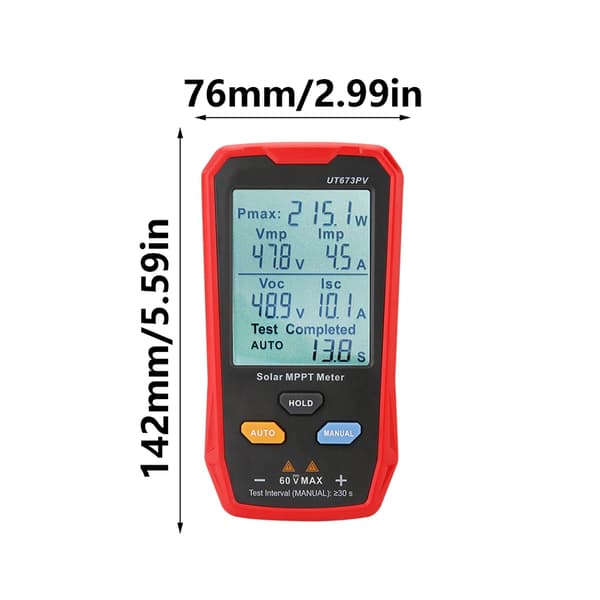 Solpanelstester 800W Fotovoltaisk Multimeter Sol MPPT Måler LCD-skærm