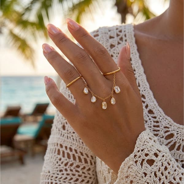 Zirkon-accentueret fingerring modesmykker til fester og hverdagsbrug