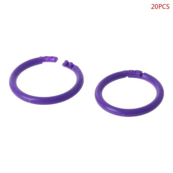 20x för Creative Plastic Circle Multifunktionell lösbladsringpärm Båge för