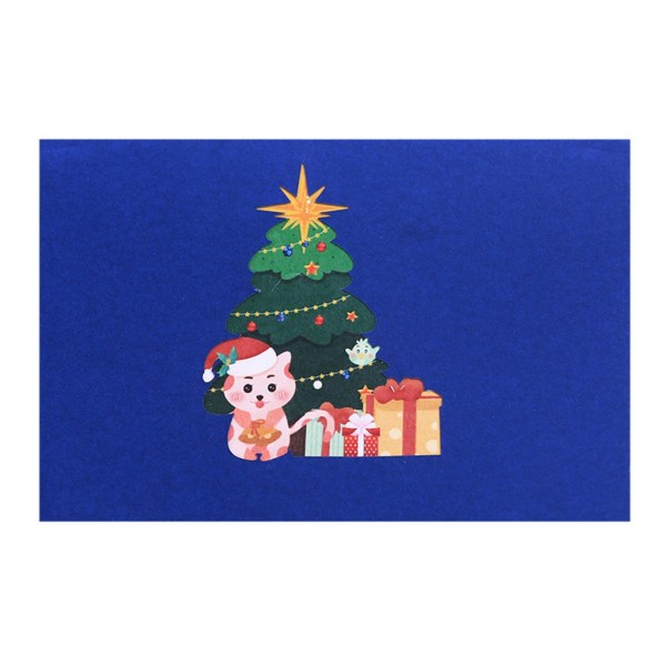 Unikt juletræ Sødt dyr lykønskningskort Fængslende Spred julehygge Del Velsignelse Håndskriftskort
