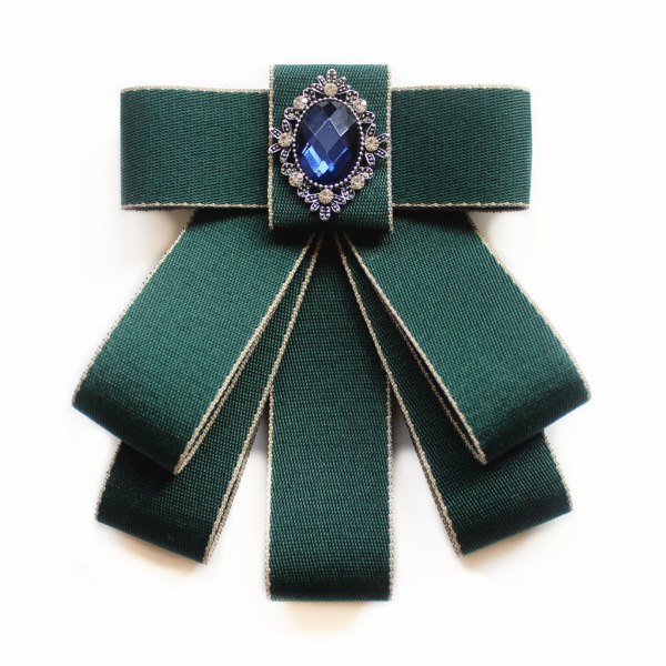 Fashion Ribbon fluga för Rhinestone Crystal Brosch Pin Bröllop Justerbar rosett
