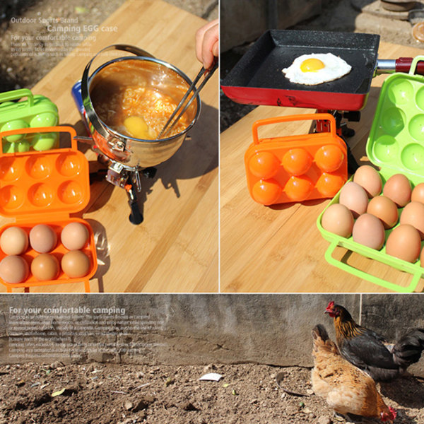 Grid Egg förvaringslåda Bärbar plast ägghållare Behållare Organizer för utomhusresor Camping Picknick ägg för case 12