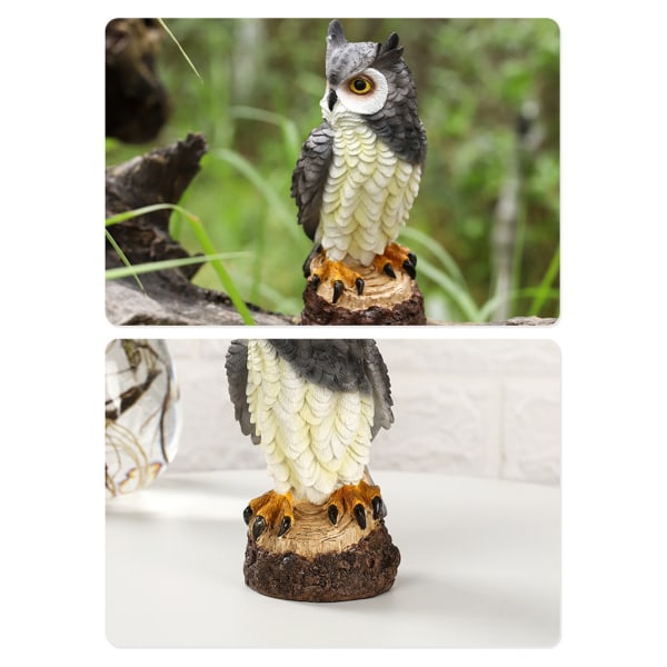 Owl Hedgehog Miniatyrprydnader för DIY Fairy Garden Resin Accessoarer Mini Brown