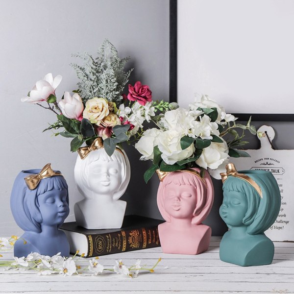 Blomkruka Form Betong Cement Bowknot Girl Blomkruka Mould Gips