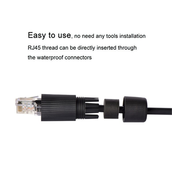 RJ45 vattentät kontakt IP67 Ethernet nätverkskabelkontakt Dubbel för huvud