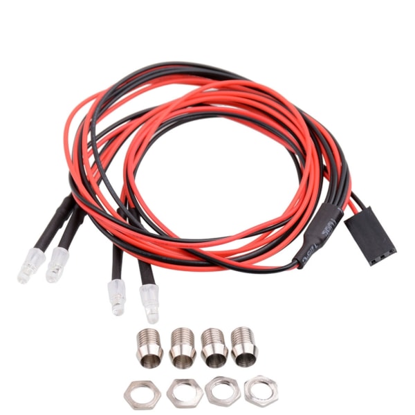 Axial Scx24 Led Light 1/24 RC LED Lights Rc Crawler Led Light Kit 2 Vit 2 Röd