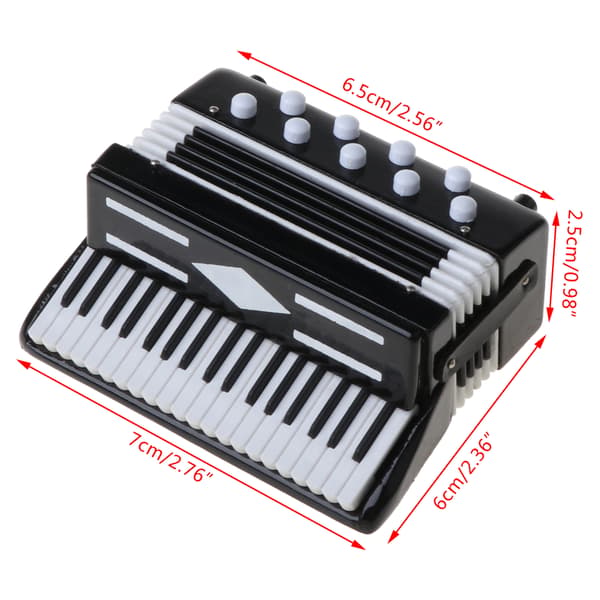1/12 Dukkehus Træ Harmonika Miniature Musikinstrumenter Model Samling